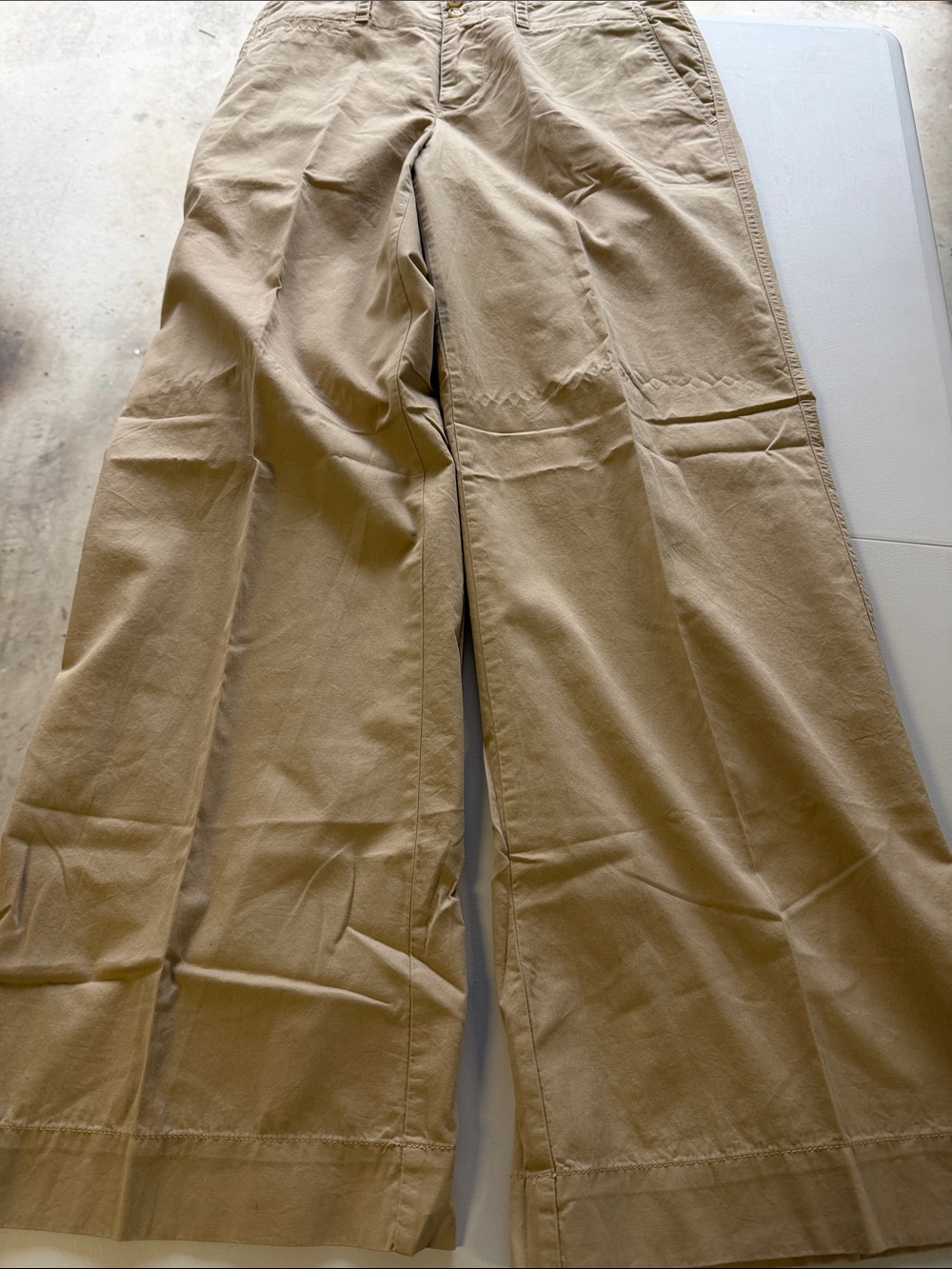 Woman’s American Living Khaki Wide-Leg Chinos in Tan, Size 12